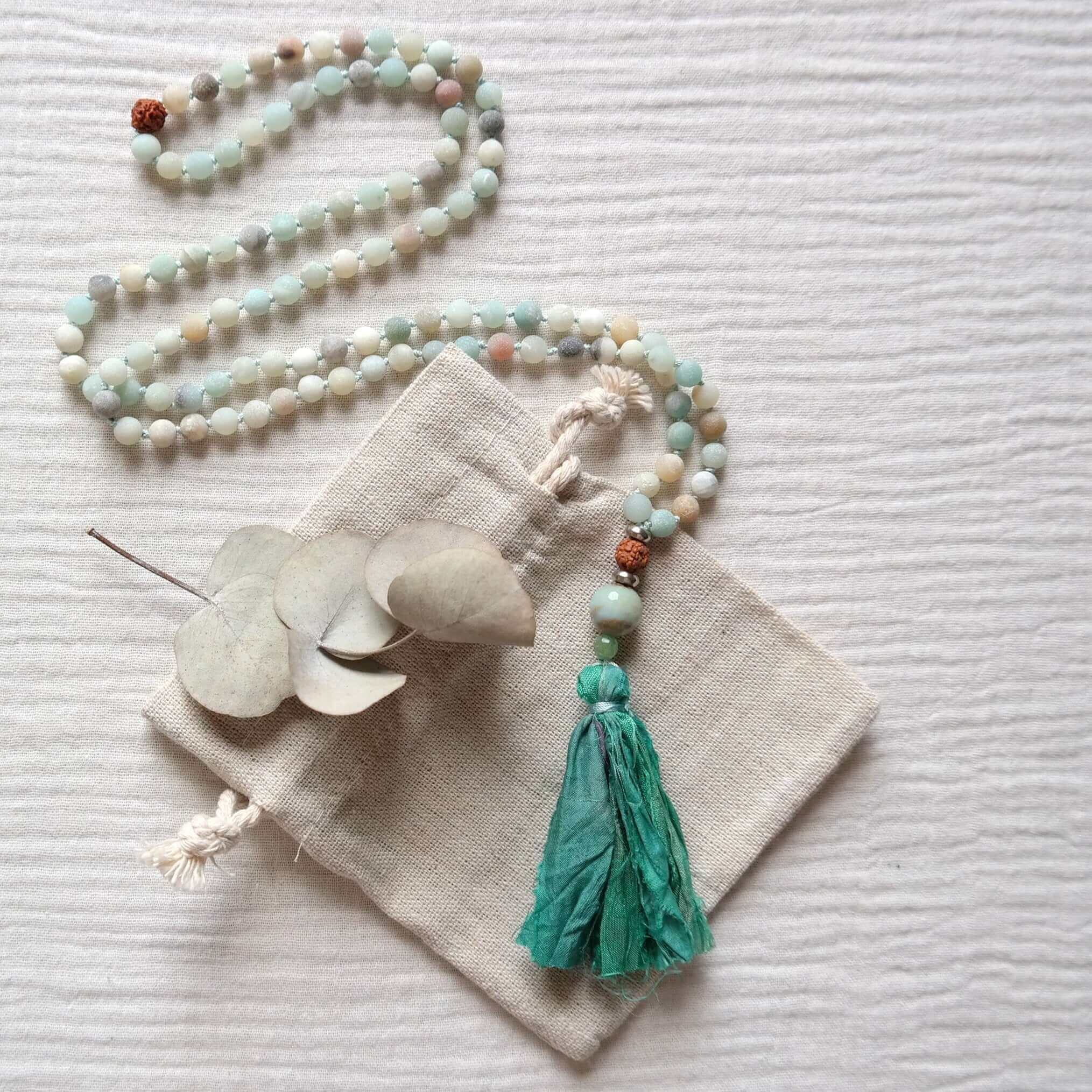Amazonite Mala Beads - Truth Mala - Gypsy Soul Jewellery