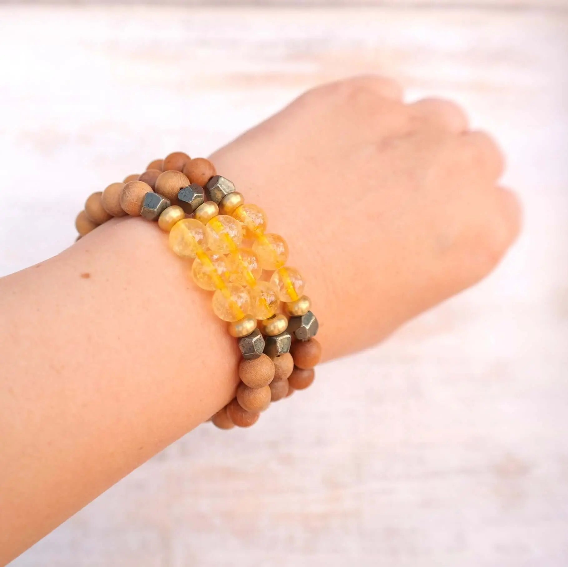 Citrine Bracelet with Sandalwood - Manifestation Bracelet - Gypsy Soul Jewellery