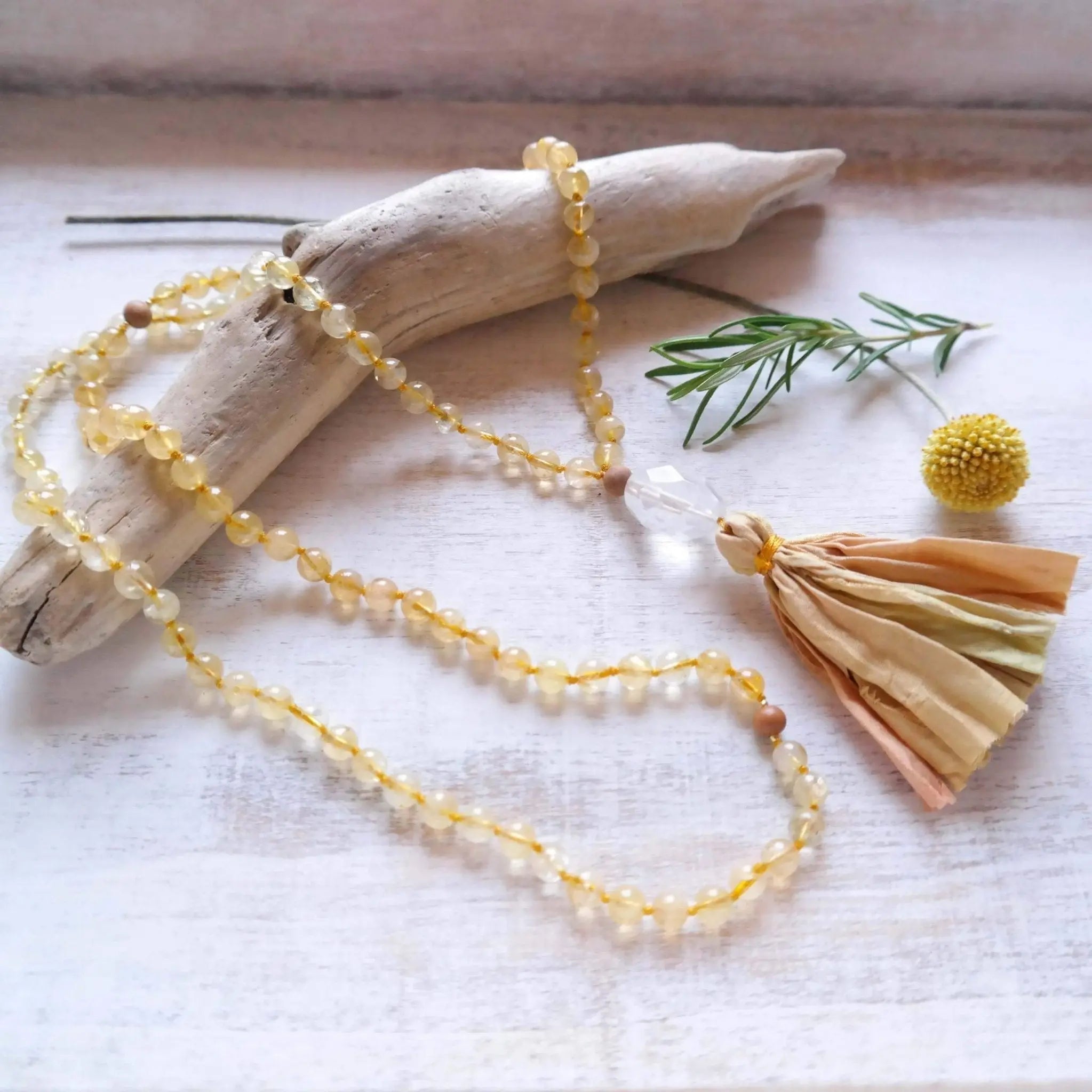 Citrine Mala Beads - Manifestation Mala - Gypsy Soul Jewellery
