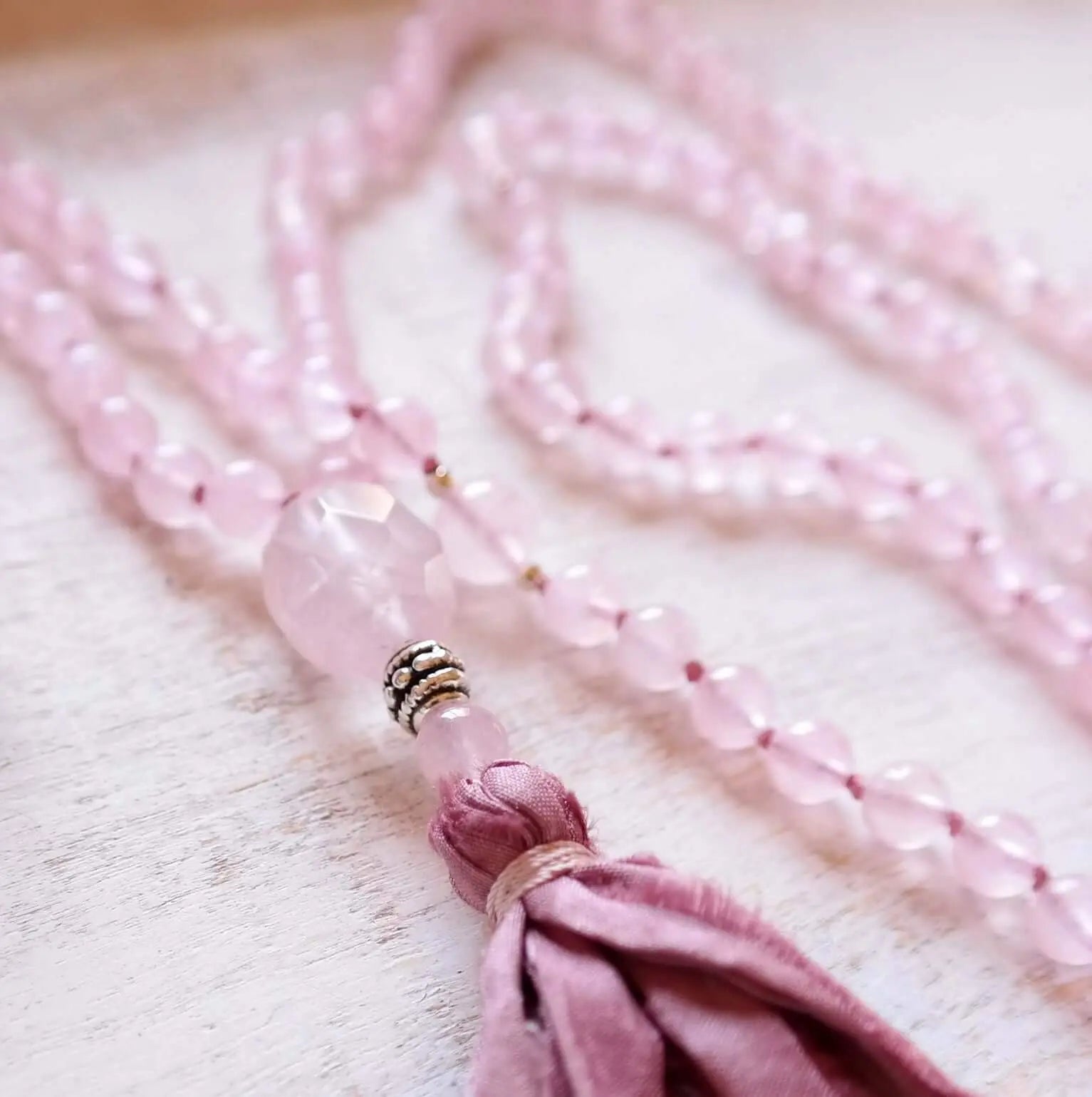 Rose Quartz Mala Necklace - Love Mala Beads - Gypsy Soul Jewellery