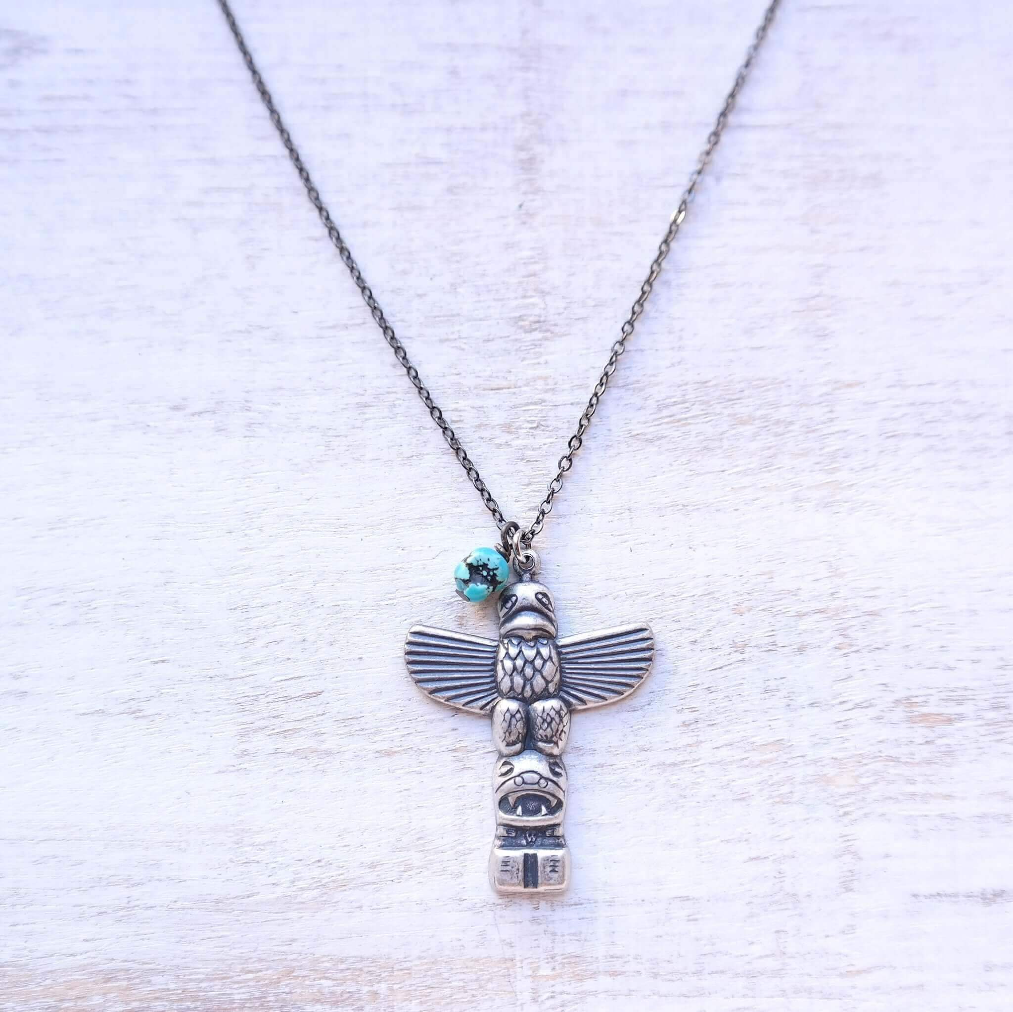 Totem Pole Necklace with Turquoise - Gypsy Soul Jewellery