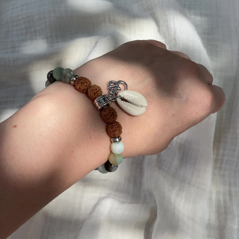 Amazonite Bracelet with Cowrie Shell - Life Bracelet