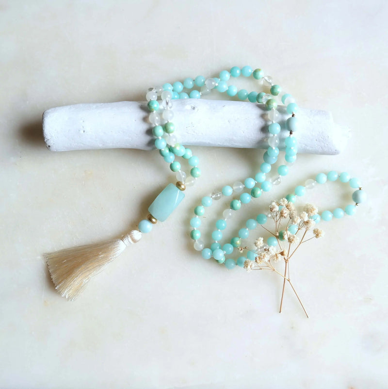 Aquamarine Mala Beads
