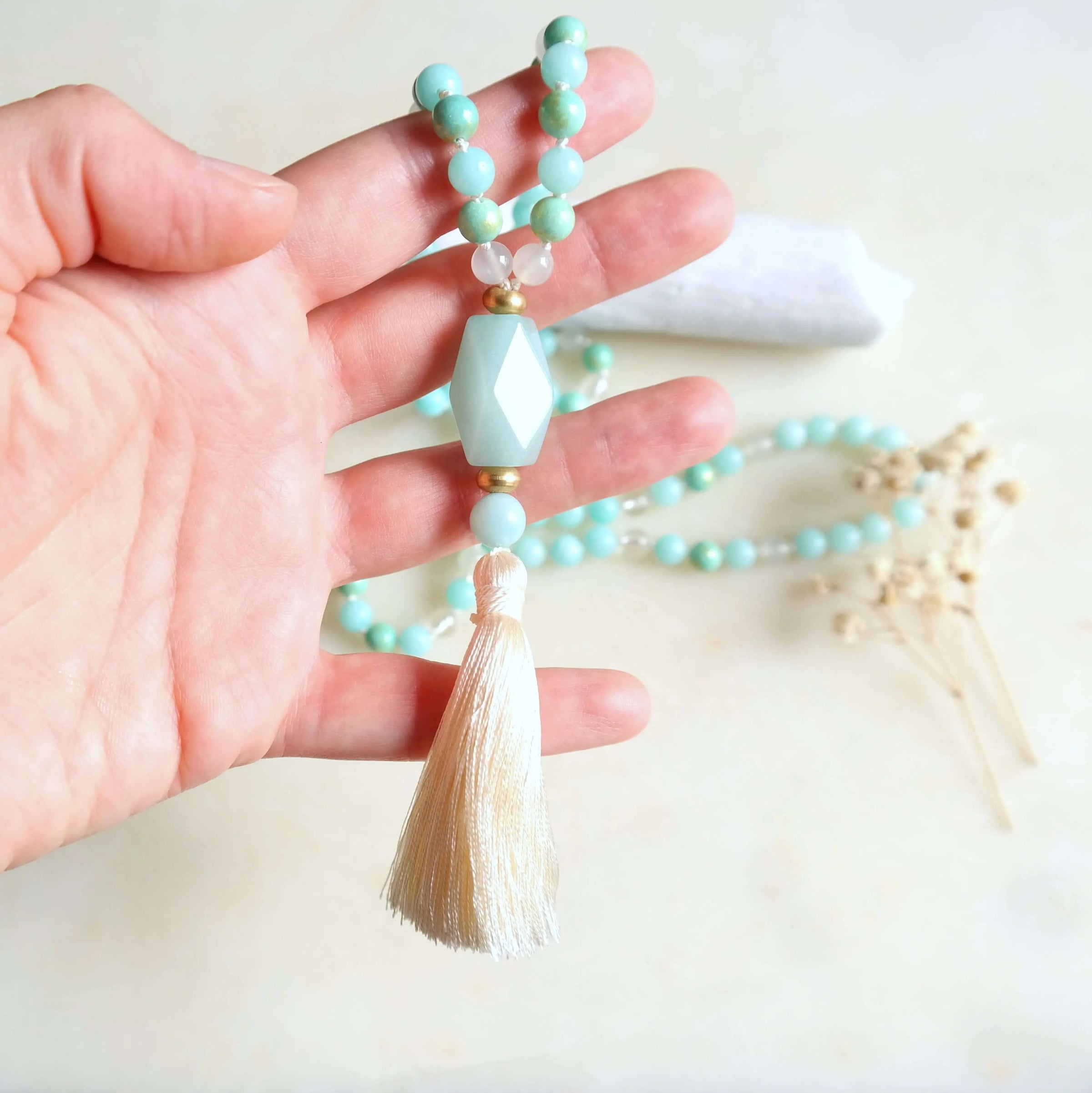 Aquamarine Mala Necklace