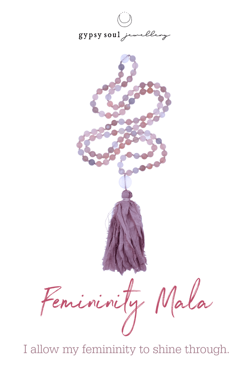 Moonstone Mala Beads - Femininity Mala Necklace