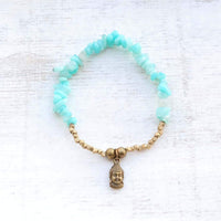 Amazonite Bracelet with Buddha Charm - Gypsy Soul Jewellery