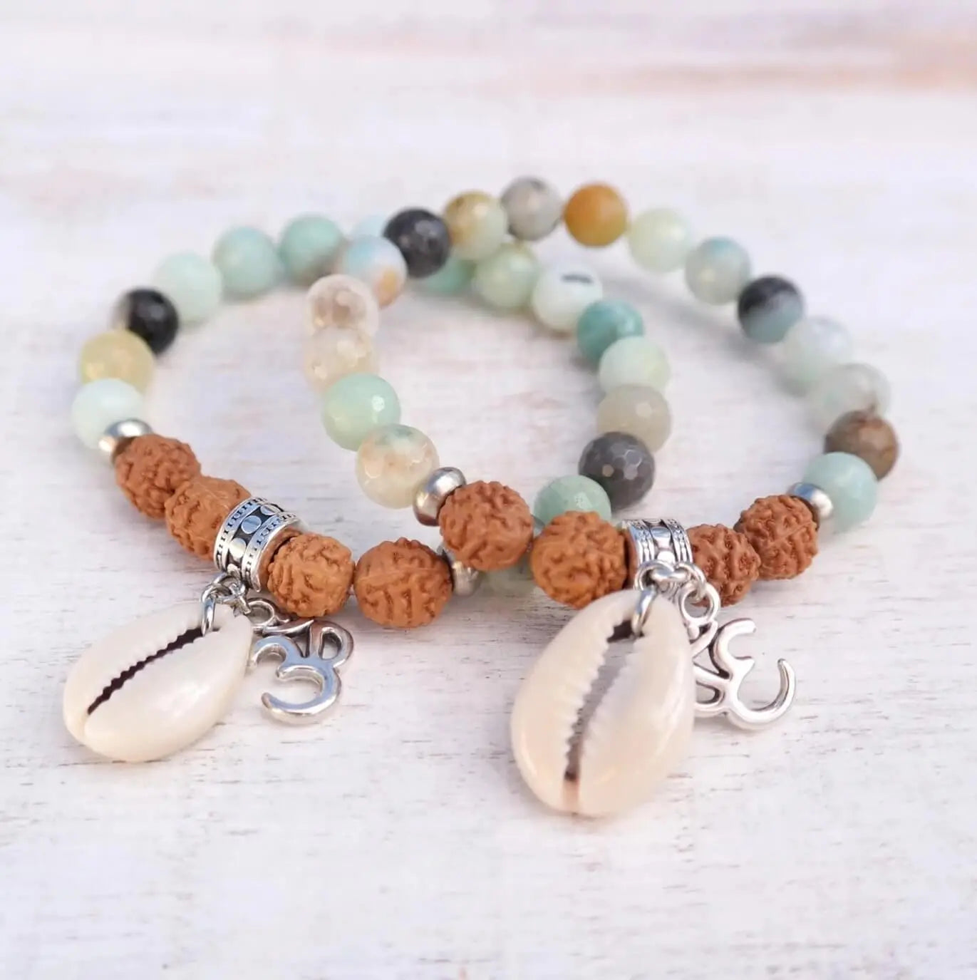 Amazonite Bracelet with Cowrie Shell - Life Bracelet - Gypsy Soul Jewellery