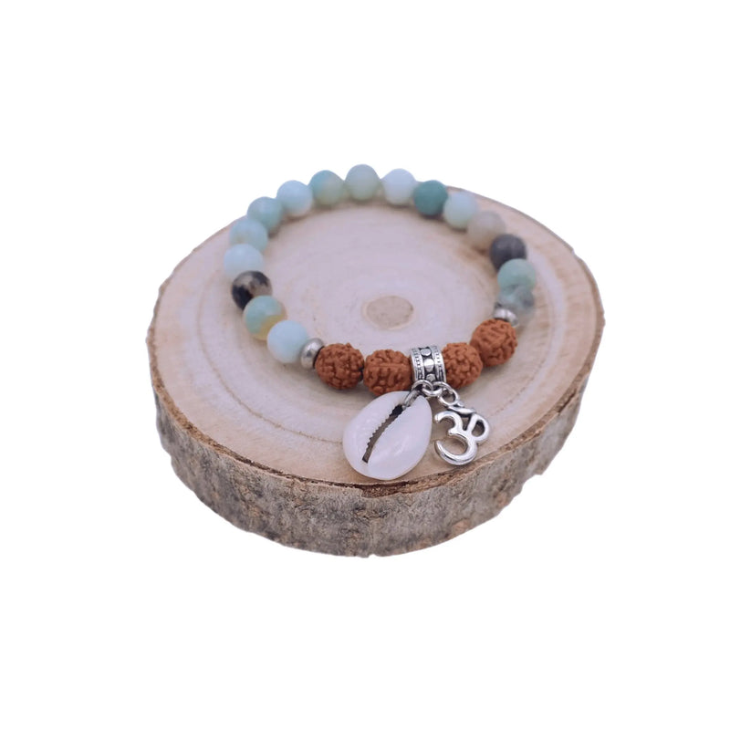 Amazonite Bracelet with Cowrie Shell - Life Bracelet - Gypsy Soul Jewellery