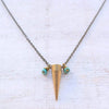 Antique Gold Pendulum Necklace with Turquoise Beads - Gypsy Soul Jewellery
