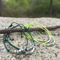 Beach Bracelets with Silver Cube Beads - Gypsy Soul Jewellery