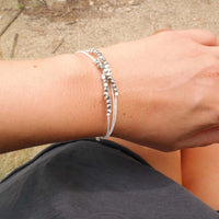 Beach Bracelets with Silver Cube Beads - Gypsy Soul Jewellery