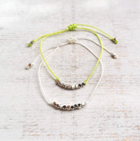 Beach Bracelets with Silver Cube Beads - Gypsy Soul Jewellery