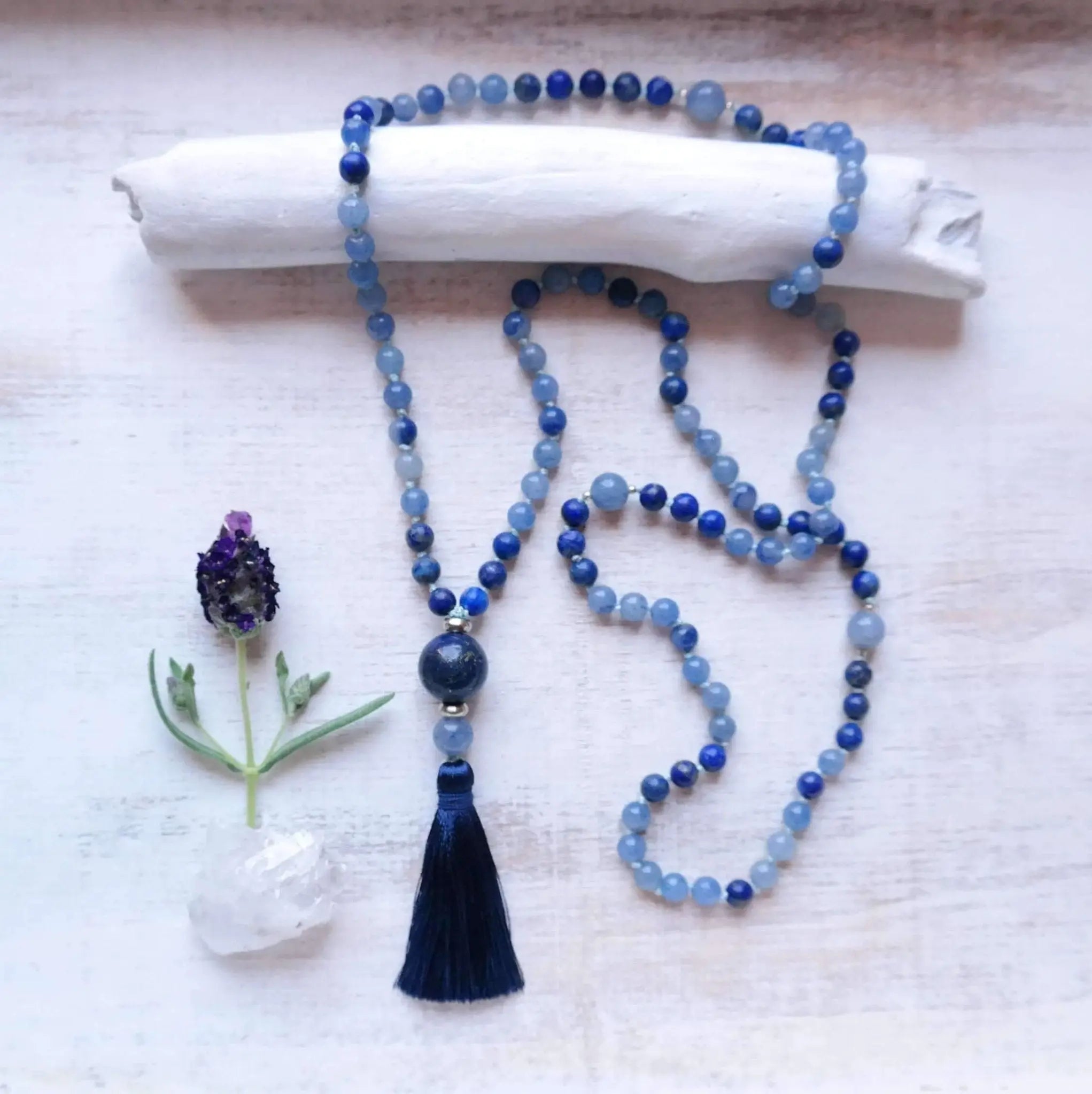 Blue Aventurine & Lapis Lazuli Mala - Self Awareness Mala - Gypsy Soul Jewellery