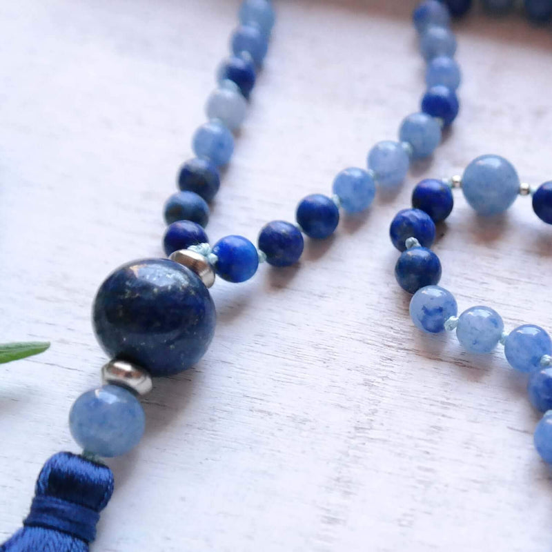 Blue Aventurine & Lapis Lazuli Mala - Self Awareness Mala - Gypsy Soul Jewellery