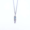 Boho Feather Charm Necklace with Turquoise Detail - antique gold & antique silver - Gypsy Soul Jewellery