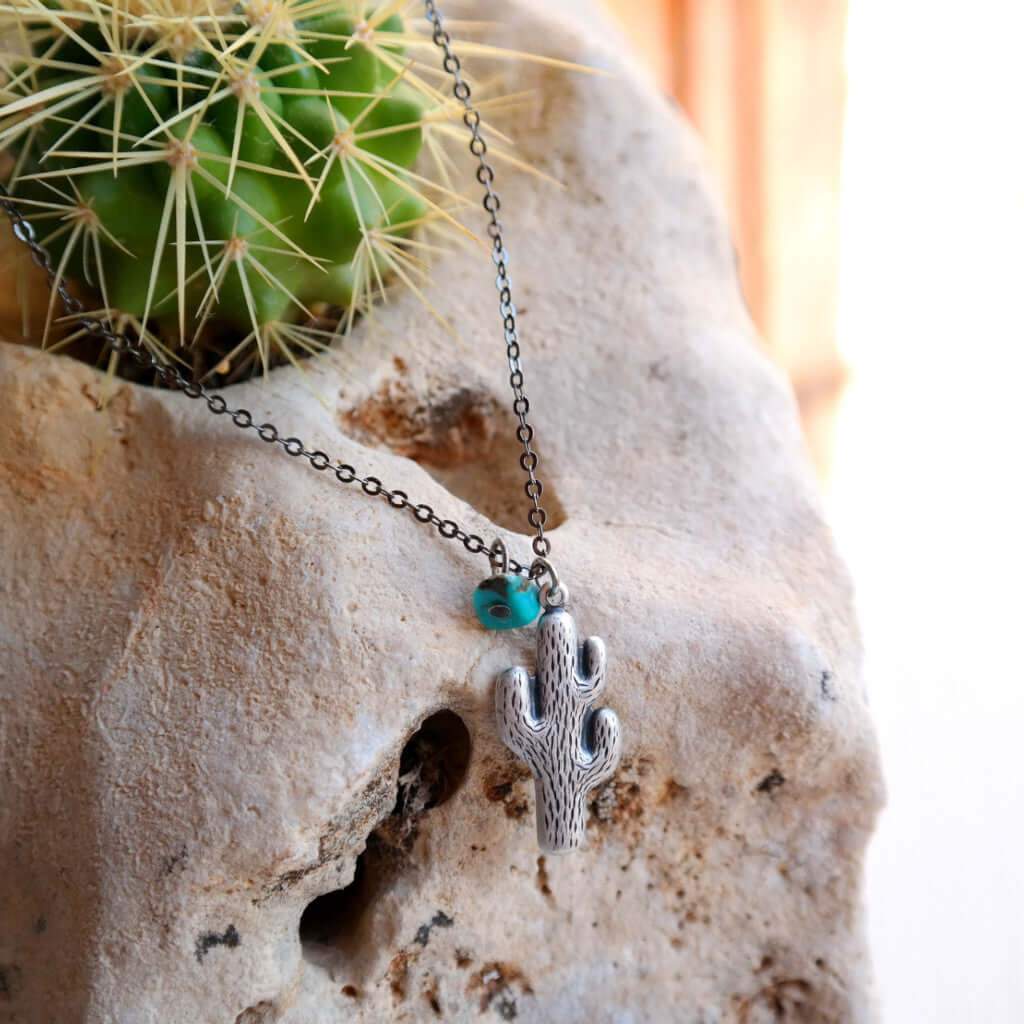 Cactus Necklace with Turquoise - Gypsy Soul Jewellery