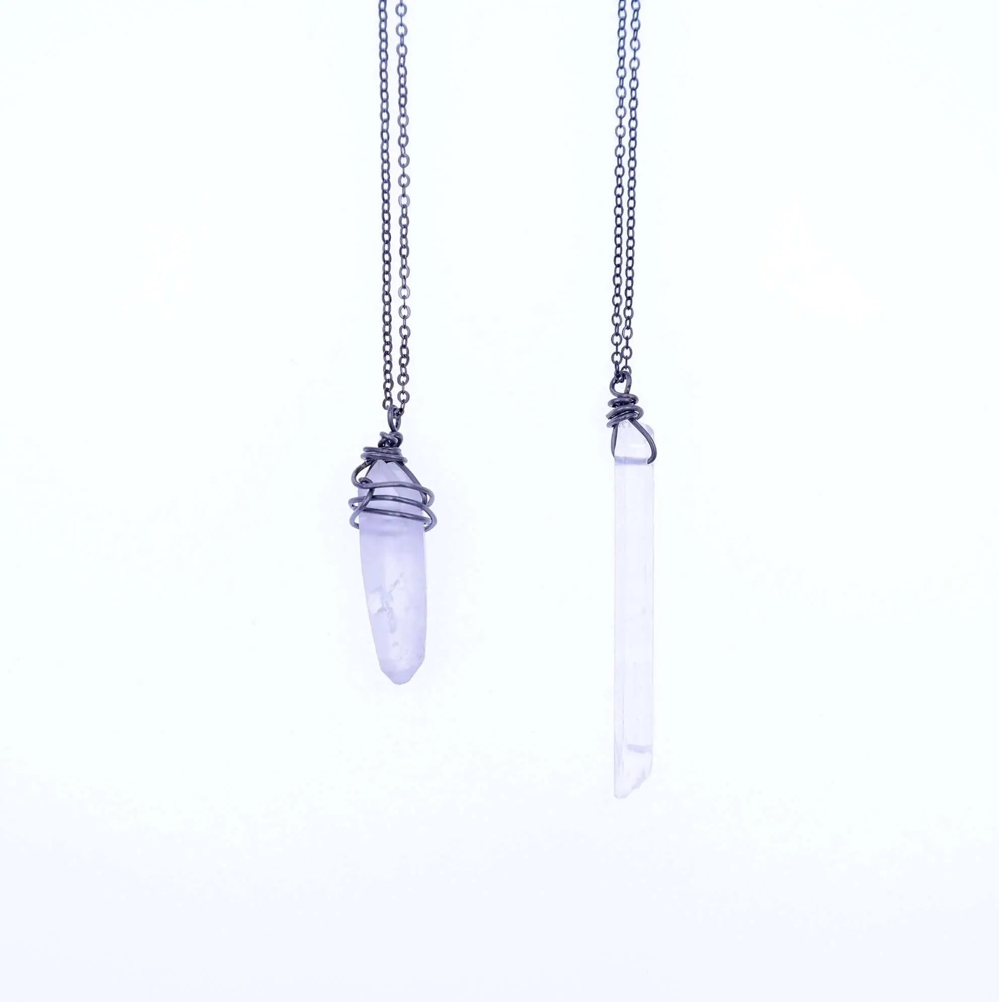 Succulent adorned quartz crystal point pendant necklace : r/Gifts