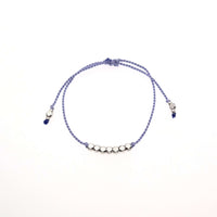 Dainty Silk Cord Bracelet with Silver Beads - Gypsy Soul Jewellery