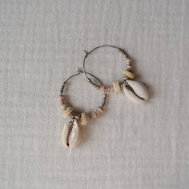 Goddess Cowrie Shell Hoop Earrings - Gypsy Soul Jewellery