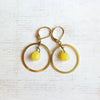 Gold Hoop Earrings with Yellow Jade - Gypsy Soul Jewellery
