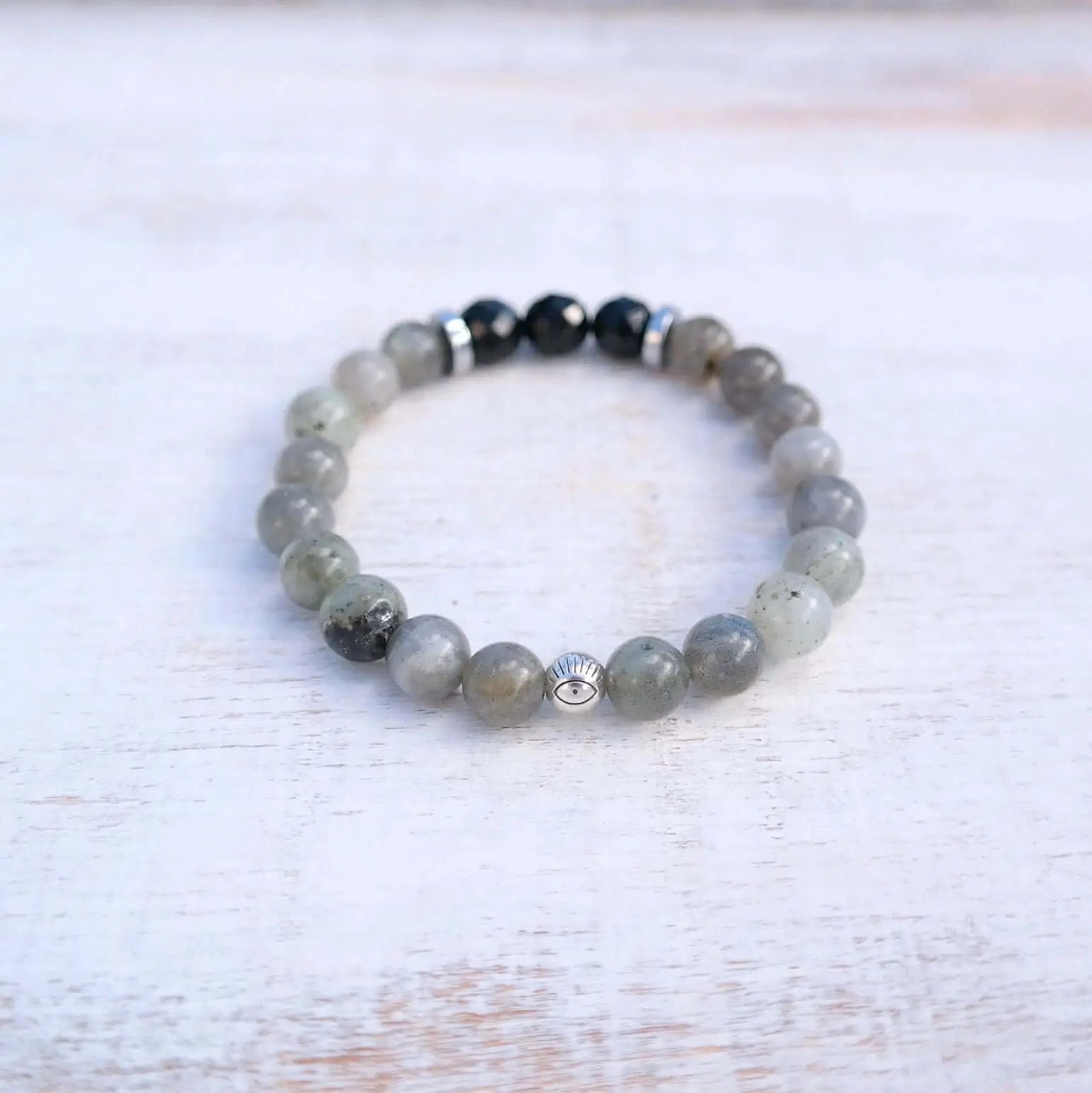 Labradorite Bracelet with Onyx - Intuition Bracelet - Gypsy Soul Jewellery