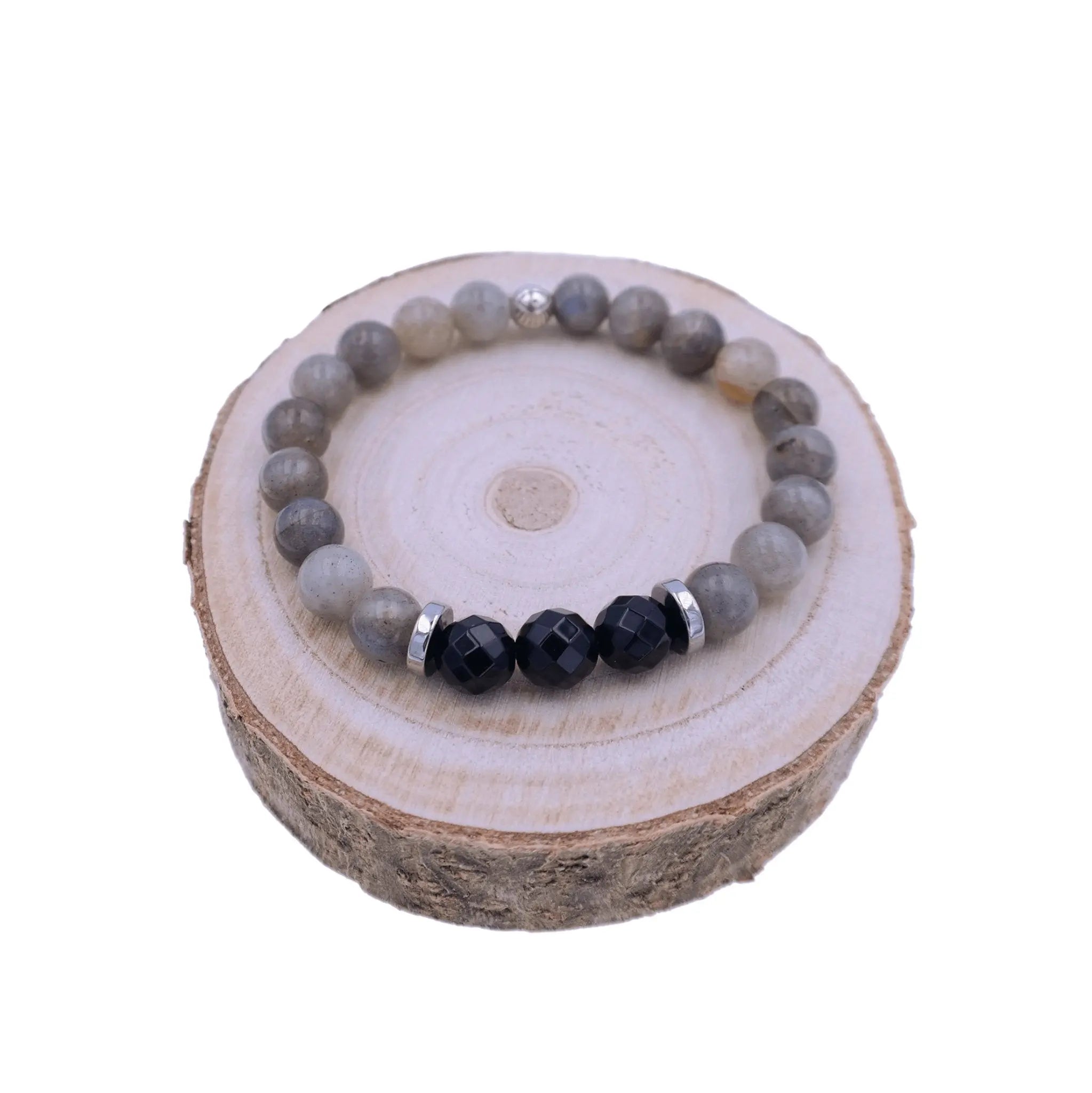 Labradorite Bracelet with Onyx - Intuition Bracelet - Gypsy Soul Jewellery