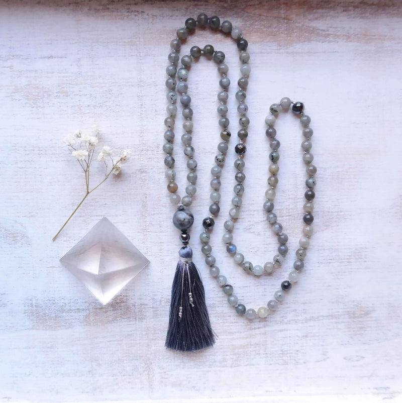 Labradorite Mala Necklace - Intuition Mala Beads - Gypsy Soul Jewellery