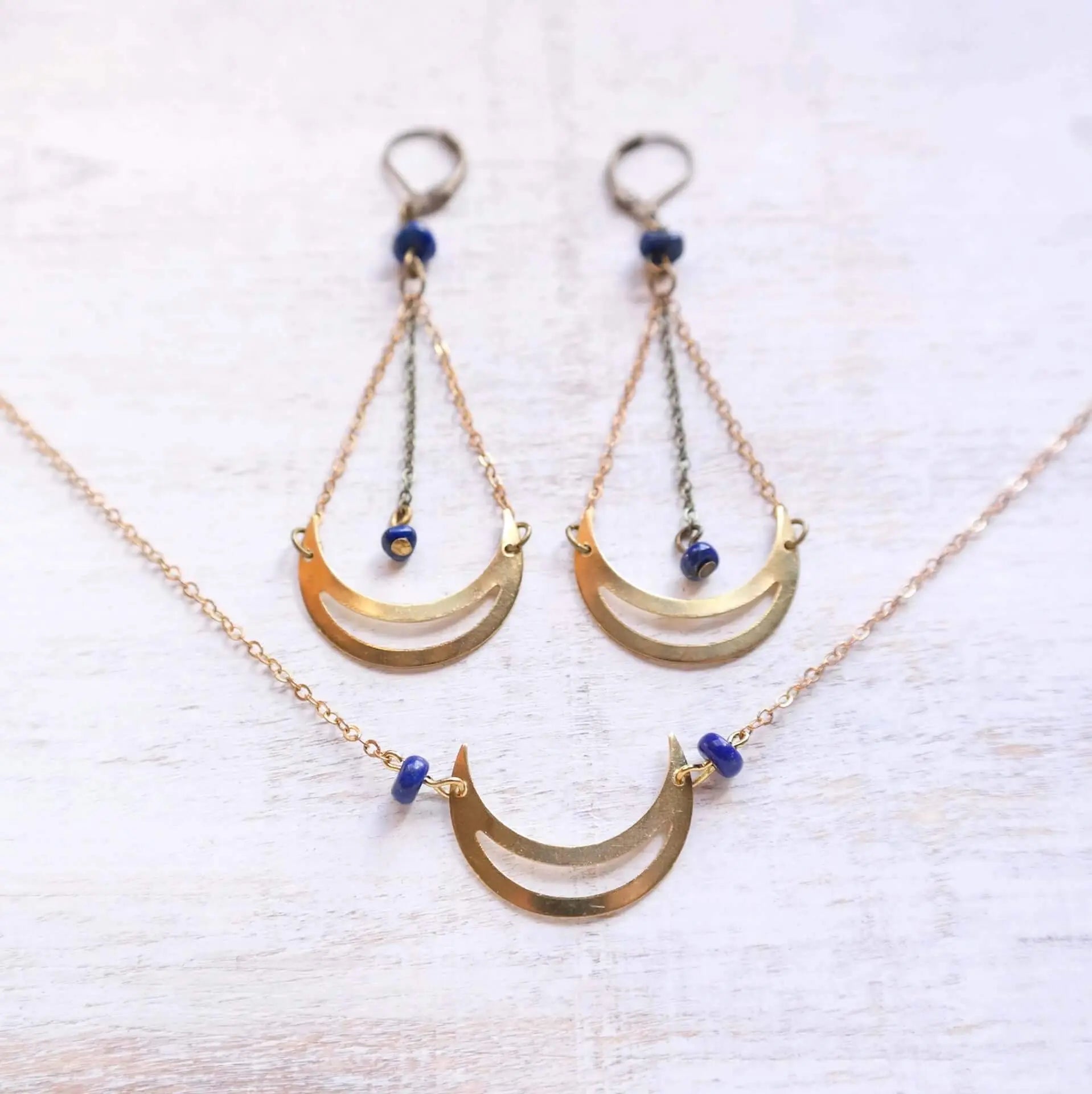 Lapis Lazuli Moon Necklace - Gypsy Soul Jewellery