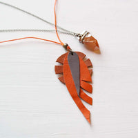 Leaf Leather Necklace - Gypsy Soul Jewellery