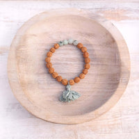 Lotus Jasper Bracelet with Rudraksha Seeds - Peace Bracelet - Gypsy Soul Jewellery