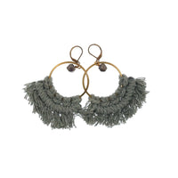 Macrame Hoops with Pyrite - Gypsy Soul Jewellery