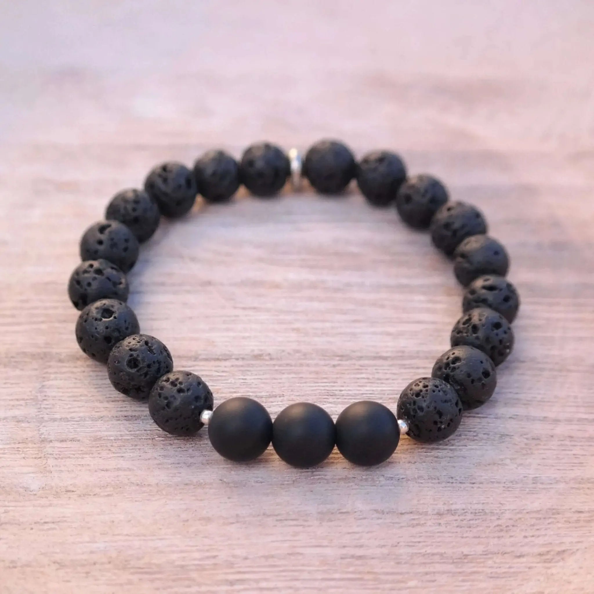 Onyx and Black Lava Protection Bracelet - Gypsy Soul Jewellery