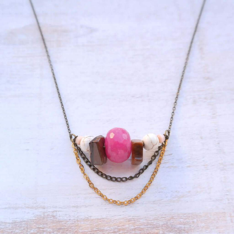 Pink Jade Necklace - Gypsy Soul Jewellery