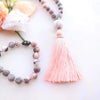 Pink Zebra Jasper Mala Beads - Grounded Mala Necklace - Gypsy Soul Jewellery