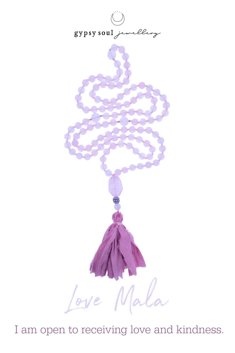 Rose Quartz Mala Necklace - Love Mala Beads - Gypsy Soul Jewellery