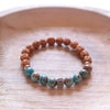 Rudraksha & Cyan Brown Jasper Energy Bracelet - Gypsy Soul Jewellery