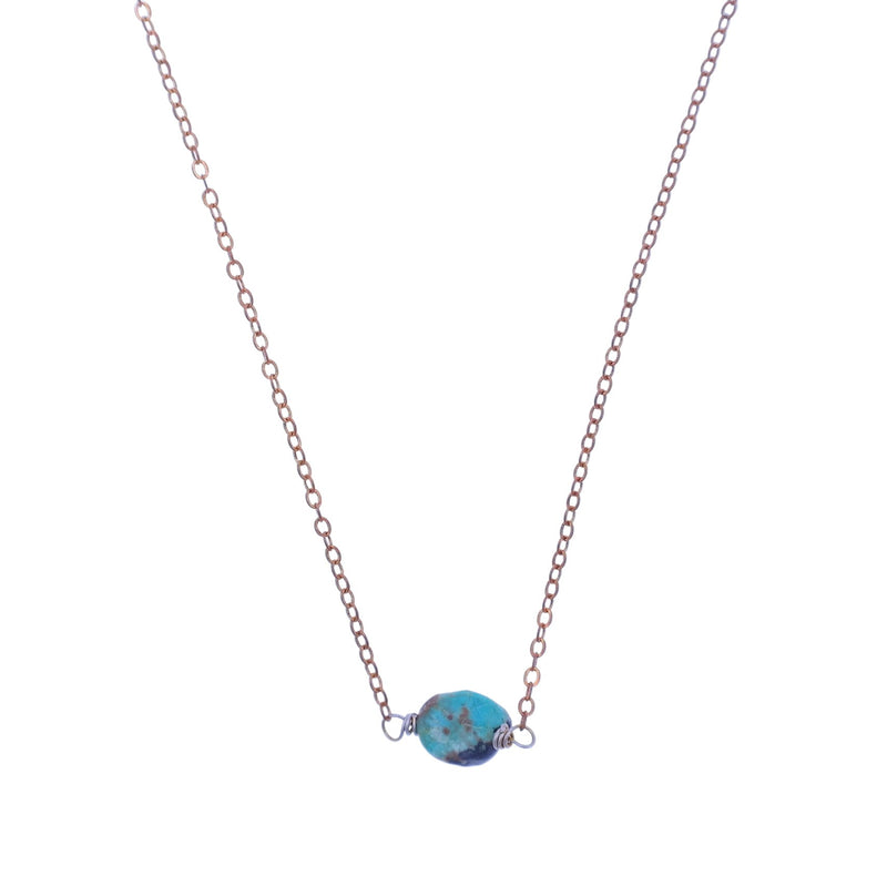 Short Necklace with Turquoise Stone - Gypsy Soul Jewellery