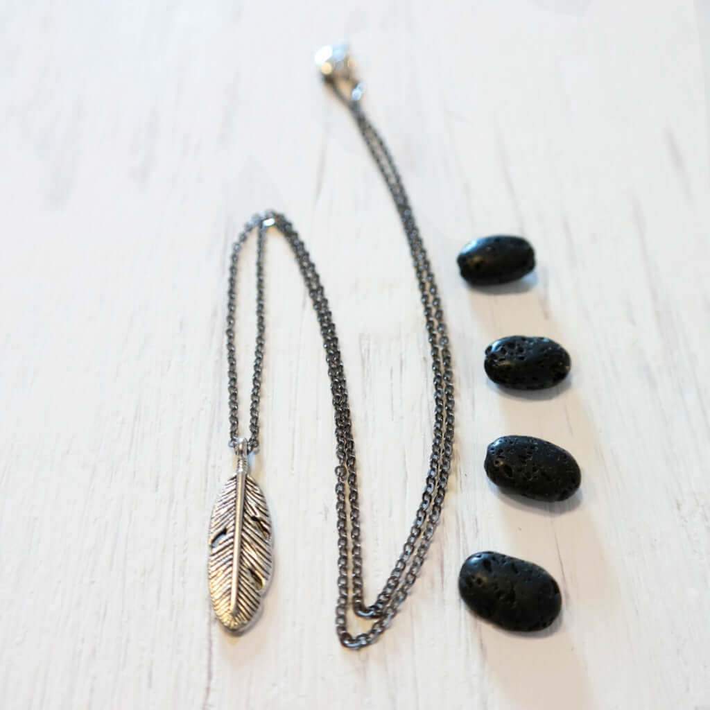 Silver Feather Charm Necklace - Gypsy Soul Jewellery