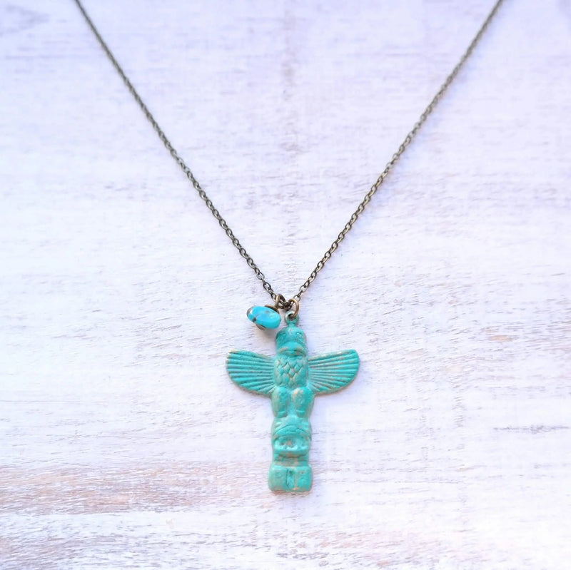 Totem Pole Necklace with Turquoise - Gypsy Soul Jewellery